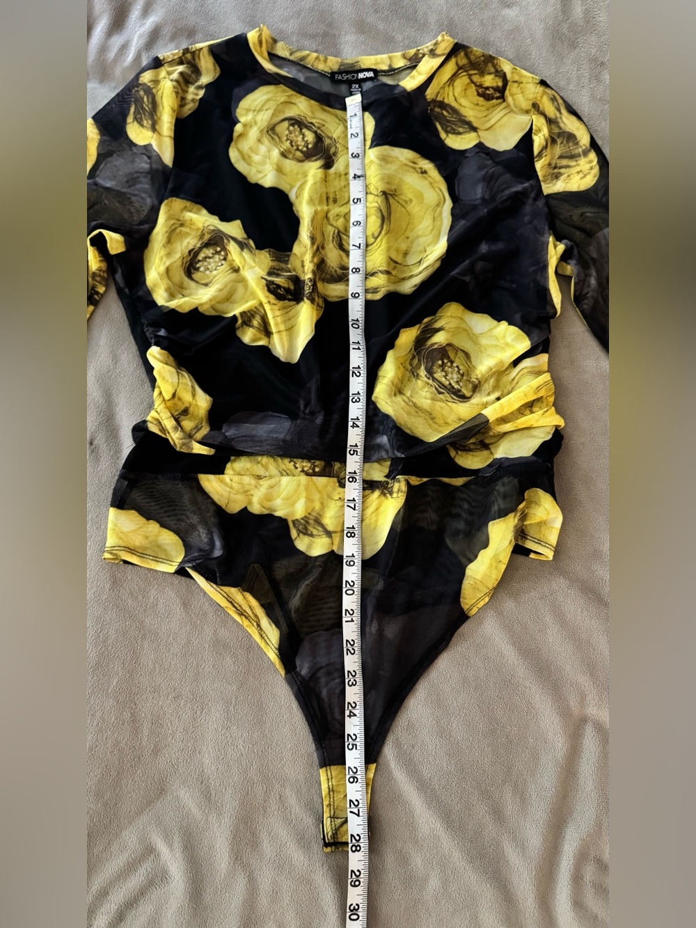 Fashion Nova, Always Blooming Mesh long sleeve Bodysuit , Women’s , 2X 🌼 - Picture 6 of 9